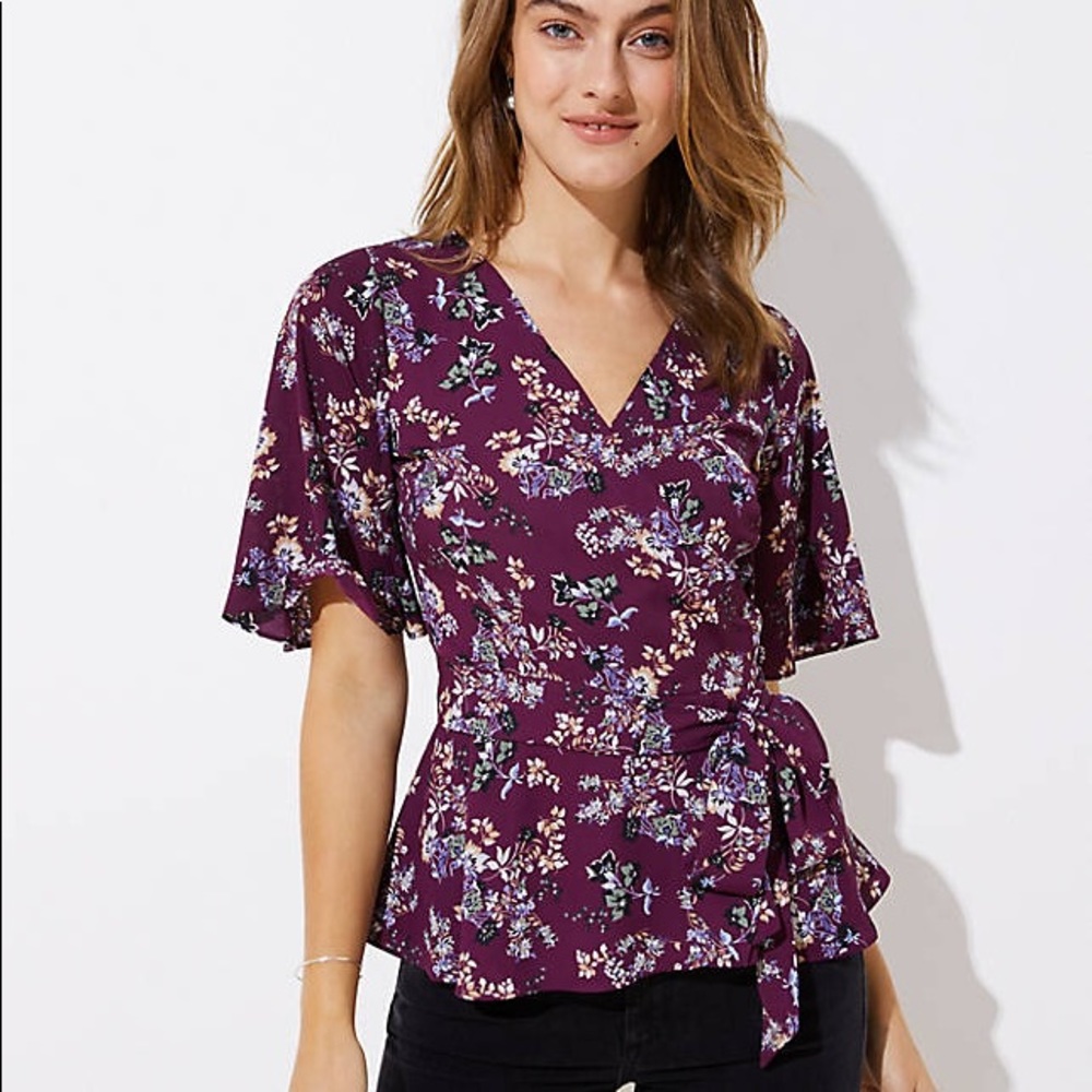 Loft Bloom Wrap Blouse - Size L